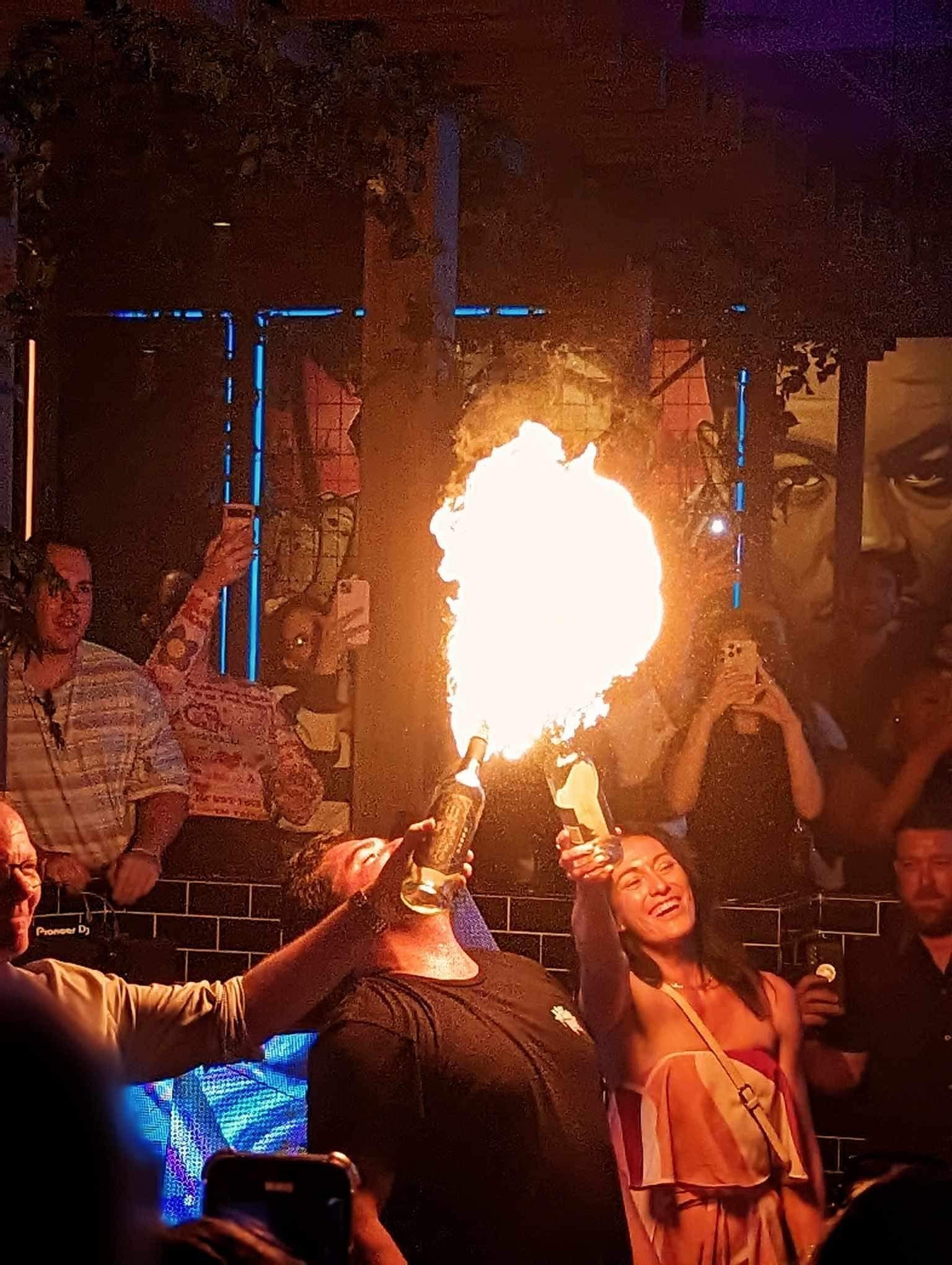 Milky Lane party · fire breather show