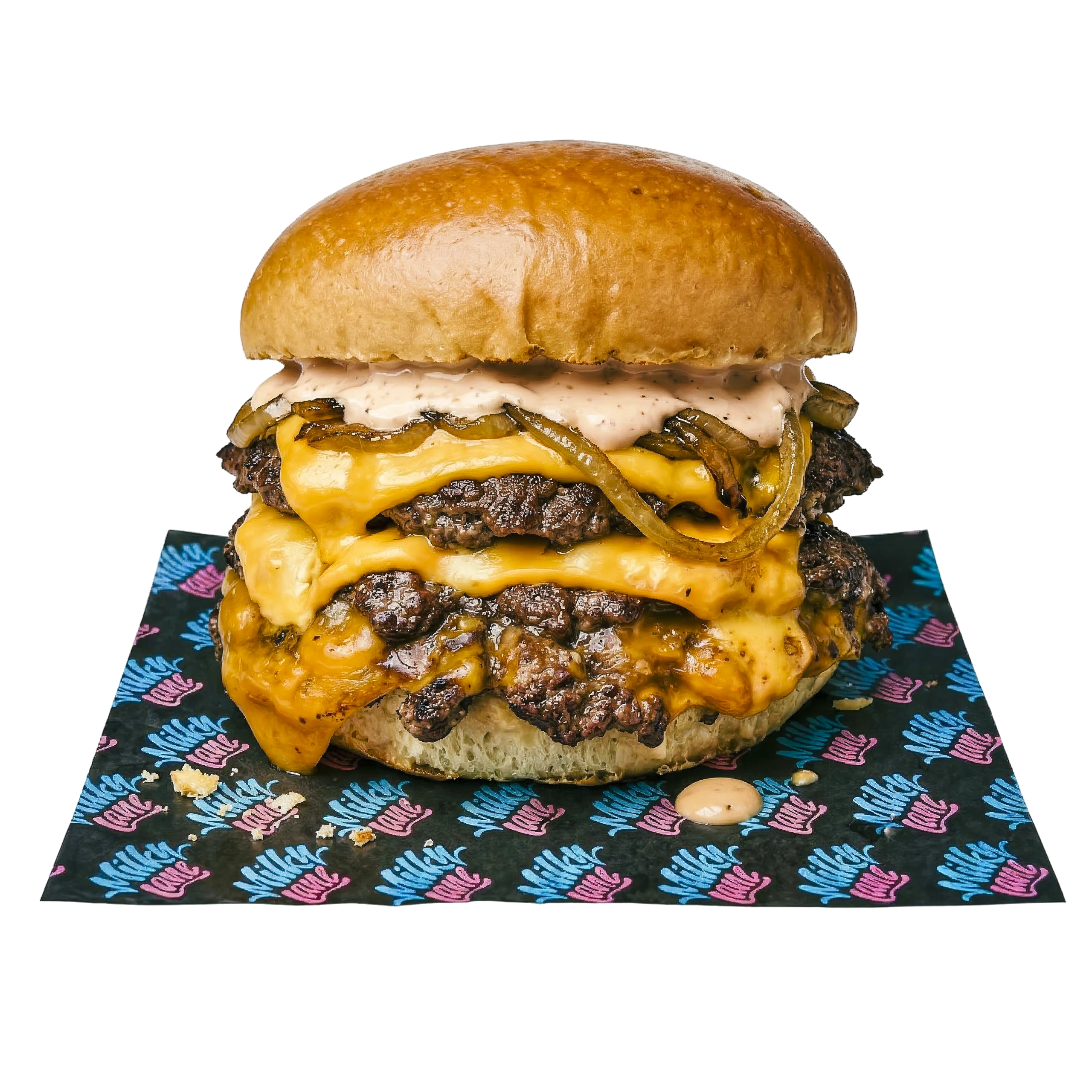 Triple Cheese & Onion burger
