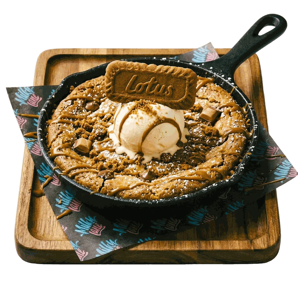 Caramilk & Biscoff cookie dough skillet