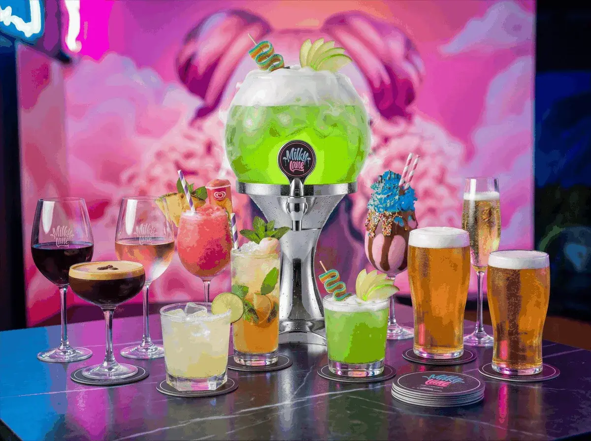 Milky Hour cocktails on the bar